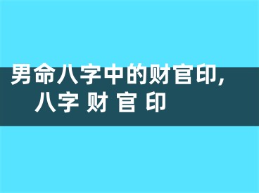 男命八字中的财官印,八字 财 官 印