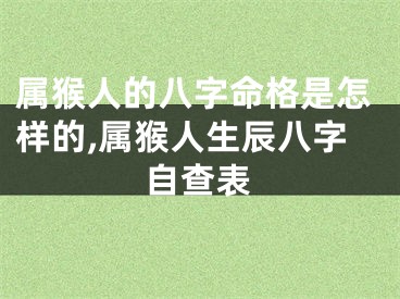 属猴人的八字命格是怎样的,属猴人生辰八字自查表