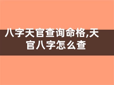八字天官查询命格,天官八字怎么查