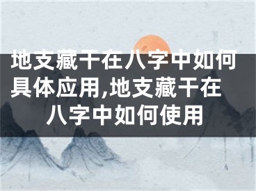 地支藏干在八字中如何具体应用,地支藏干在八字中如何使用