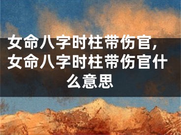 女命八字时柱带伤官,女命八字时柱带伤官什么意思