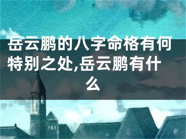 岳云鹏的八字命格有何特别之处,岳云鹏有什么