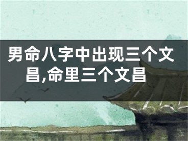 男命八字中出现三个文昌,命里三个文昌