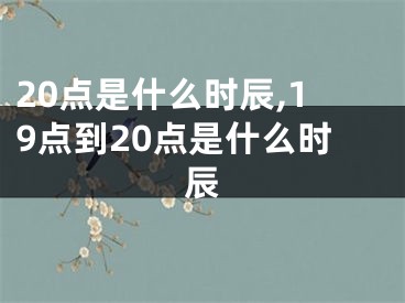 20点是什么时辰,19点到20点是什么时辰