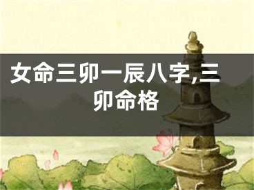 女命三卯一辰八字,三卯命格