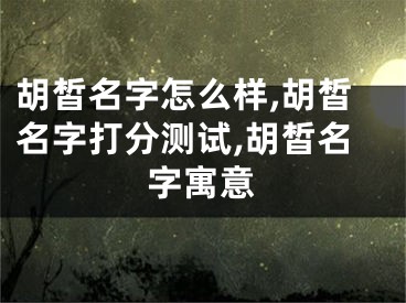 胡皙名字怎么样,胡皙名字打分测试,胡皙名字寓意