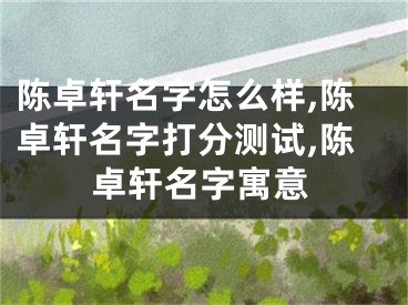 陈卓轩名字怎么样,陈卓轩名字打分测试,陈卓轩名字寓意
