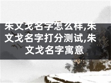 朱文戈名字怎么样,朱文戈名字打分测试,朱文戈名字寓意