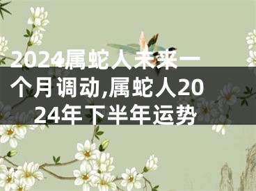 2024属蛇人未来一个月调动,属蛇人2024年下半年运势