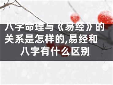 八字命理与《易经》的关系是怎样的,易经和八字有什么区别