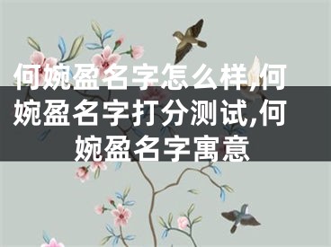 何婉盈名字怎么样,何婉盈名字打分测试,何婉盈名字寓意