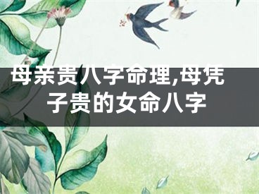 母亲贵八字命理,母凭子贵的女命八字