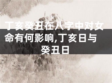 丁亥癸丑在八字中对女命有何影响,丁亥日与癸丑日