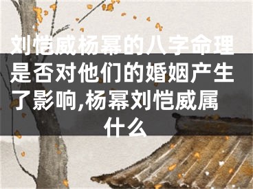 刘恺威杨幂的八字命理是否对他们的婚姻产生了影响,杨幂刘恺威属什么