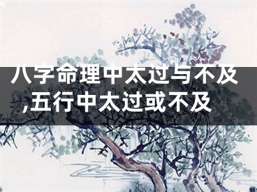 八字命理中太过与不及,五行中太过或不及