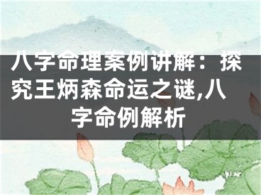 八字命理案例讲解:探究王炳森命运之谜,八字命例解析
