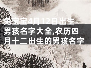 兔宝宝4月12日出生男孩名字大全,农历四月十二出生的男孩名字