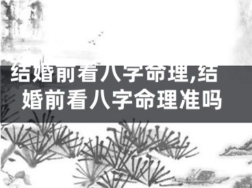 结婚前看八字命理,结婚前看八字命理准吗