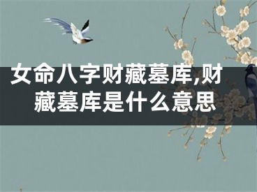 女命八字财藏墓库,财藏墓库是什么意思