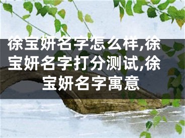 徐宝妍名字怎么样,徐宝妍名字打分测试,徐宝妍名字寓意