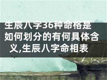 生辰八字36种命格是如何划分的有何具体含义,生辰八字命相表