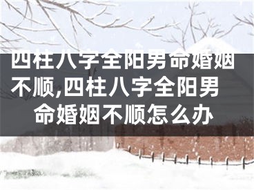四柱八字全阳男命婚姻不顺,四柱八字全阳男命婚姻不顺怎么办