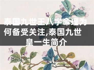 泰国九世王八字命理为何备受关注,泰国九世皇一生简介