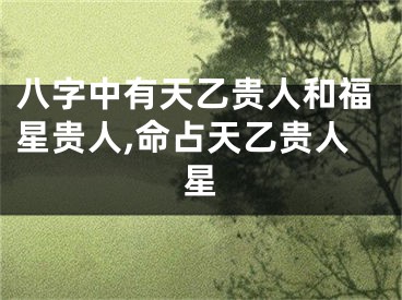 八字中有天乙贵人和福星贵人,命占天乙贵人星