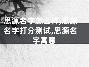 思源名字怎么样,思源名字打分测试,思源名字寓意