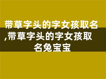 带草字头的字女孩取名,带草字头的字女孩取名兔宝宝