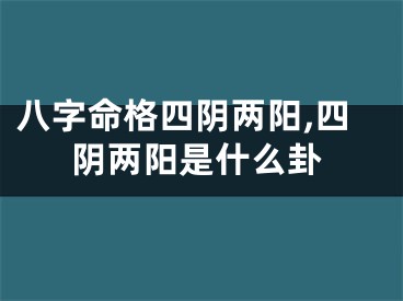 八字命格四阴两阳,四阴两阳是什么卦