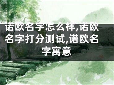 诺欧名字怎么样,诺欧名字打分测试,诺欧名字寓意