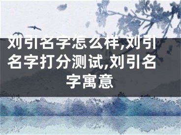刘引名字怎么样,刘引名字打分测试,刘引名字寓意
