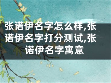 张诺伊名字怎么样,张诺伊名字打分测试,张诺伊名字寓意