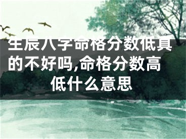 生辰八字命格分数低真的不好吗,命格分数高低什么意思