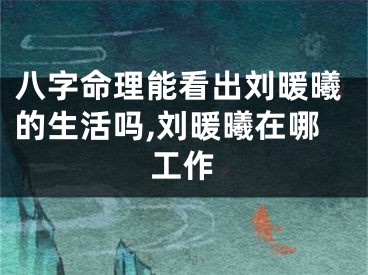 八字命理能看出刘暖曦的生活吗,刘暖曦在哪工作