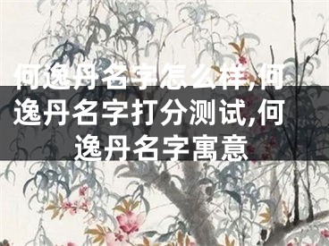 何逸丹名字怎么样,何逸丹名字打分测试,何逸丹名字寓意