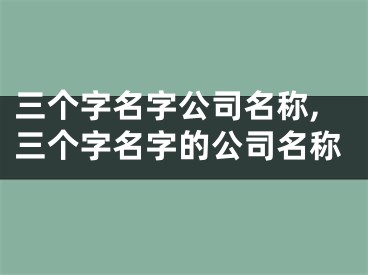 三个字名字公司名称,三个字名字的公司名称