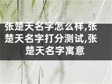 张楚天名字怎么样,张楚天名字打分测试,张楚天名字寓意