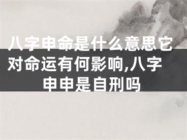 八字申命是什么意思它对命运有何影响,八字申申是自刑吗