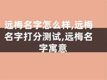 远梅名字怎么样,远梅名字打分测试,远梅名字寓意