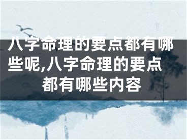 八字命理的要点都有哪些呢,八字命理的要点都有哪些内容