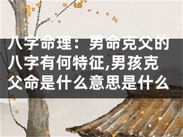 八字命理：男命克父的八字有何特征,男孩克父命是什么意思是什么