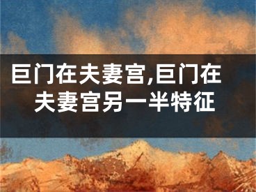 巨门在夫妻宫,巨门在夫妻宫另一半特征