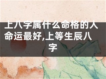 上八字属什么命格的人命运最好,上等生辰八字