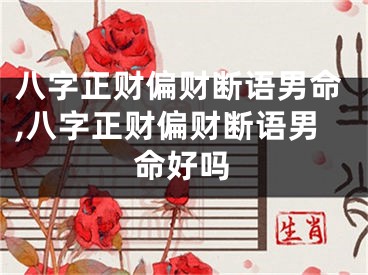 八字正财偏财断语男命,八字正财偏财断语男命好吗