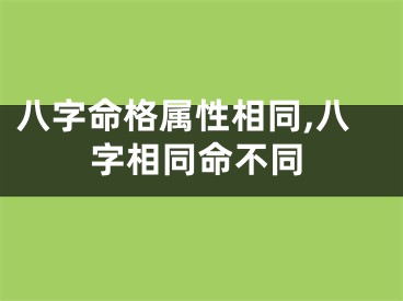 八字命格属性相同,八字相同命不同