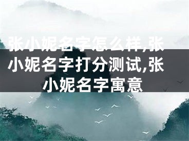 张小妮名字怎么样,张小妮名字打分测试,张小妮名字寓意
