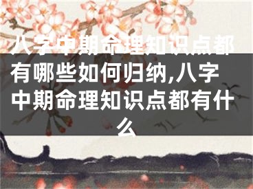 八字中期命理知识点都有哪些如何归纳,八字中期命理知识点都有什么