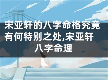 宋亚轩的八字命格究竟有何特别之处,宋亚轩八字命理